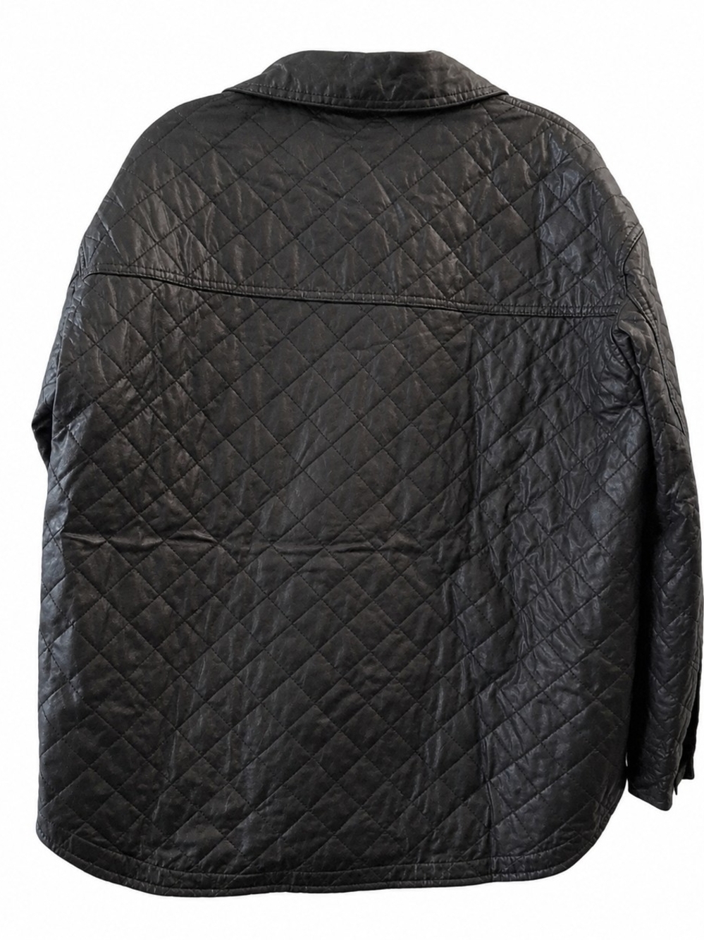 Zara Oversized Quilted Faux Leather Jacket Size Large Lagenlook - Picture 4 of 7